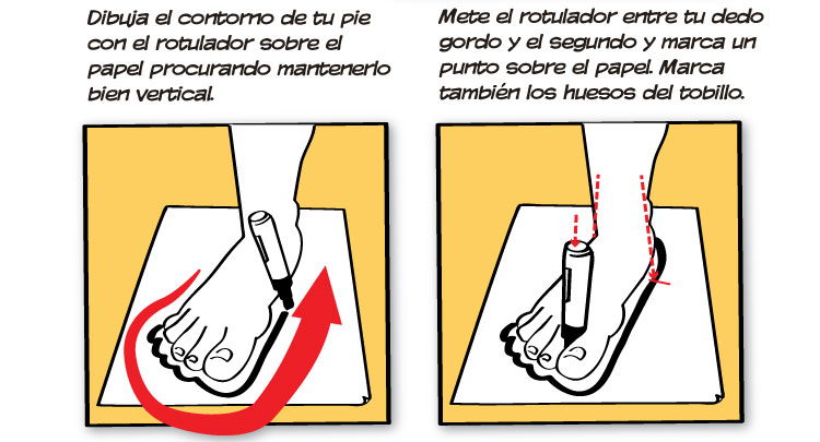 Dibuja el contorno de t pie con el rotulador